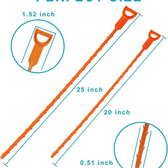 AUSSUA 25 Inch Hair Drain Cleaner Tool, 20 Inch Drain Clog Remover Tool, 5 Pack - Picture 5 of 5